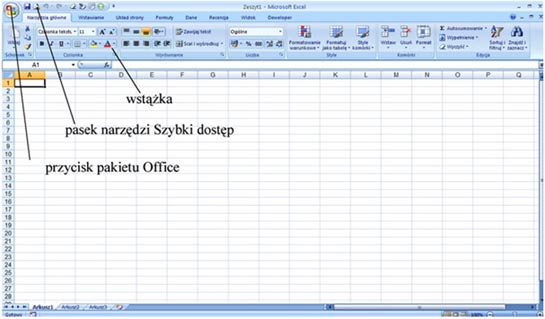 obszar roboczy w Ms Excel